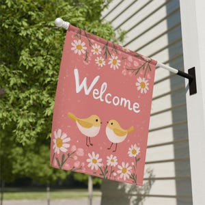 Willkommen Goldfinch Haus und Garten Flagge, Vogel Liebhaber Porch Banner, Gelbe Vögel Haus Flagge, Willkommen Vögel Garten Flagge, niedlichen Willkommen Flagge
