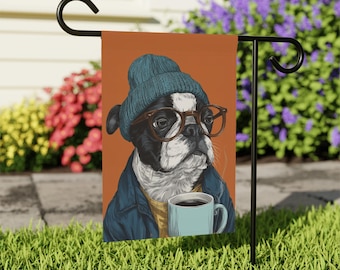 Bandeira hipster de buldogue francês para casa e jardim, faixa engraçada para varanda de cachorro, bandeira de casa francesa, bandeira de jardim de outono, bandeira sarcástica para varanda, amante de cães