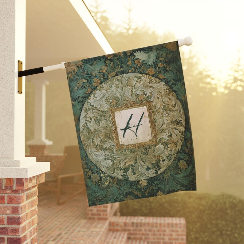 Custom Ink and Quill Monogram Garden Flag, Personalized Porch Banner ...