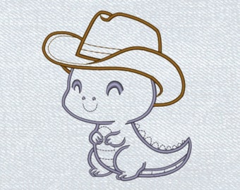 Dinosaur Embroidery Design Dinosaur Embroidery File Dinosaur Machine Embroidery Dino Embroidery Design Dino Embroidery File Cowboy Design