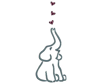 Cute Elephant Embroidery Machine Design With Elephant Cute Embroidery Design For Toddler Elephant Stitch File For Kid Elephant Dst