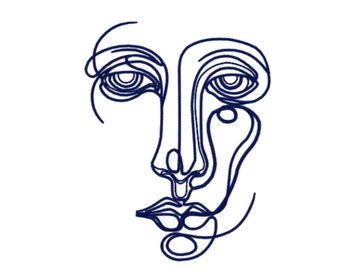 Line Drawing Face Embroidery Design Drawing Style Face Machine Embroidery Design Face Drawing Style Embroidery File Art Inspired Embroidery
