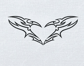 Y2K Embroidery Design Y2K Embroidery File Heart Tribal Embroidery Design Tribal Heart DST Trendy Machine Embroidery Design 90s Tattoo DST