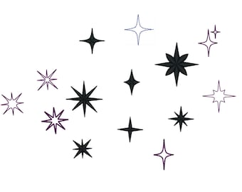 Mini Stars Embroidery Bundle With Small Stars Embroidery Designs For Embroidery Machine Cute Star Designs Machine Embroidery File Starscape