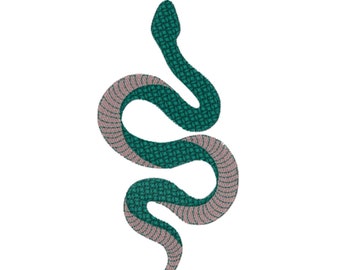Green Snake Embroidery Design Grass Snake Embroidery File With Snake Stitch File Serpent Embroidery Design Reptiles Embroidery File Viper