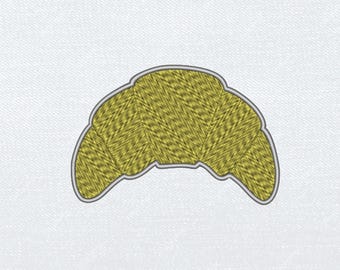 Simple Croissant Embroidery Design Croissant Machine Embroidery Design Breakfast Embroidery File Pastry Embroidery Design Croissant Design