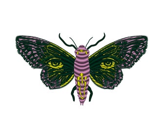 Fantasy Butterfly Machine Embroidery Design Moth Machine Embroidery Design Fantasy Embroidery File Moth Embroidery Design Butterfly Dark