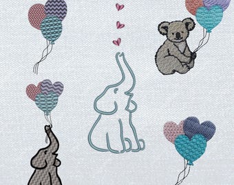 Festive Kids Machine Embroidery Bundle For Birthday Banner Embroidery Design Birthday Embroidery Design Animals Embroidery File For Birthday