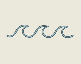 Ocean Wave Embroidery Design Waves Embroidery Design For Summer Vacation Embroidery Design For Surfing Embroidery Design Simple Sea File dst