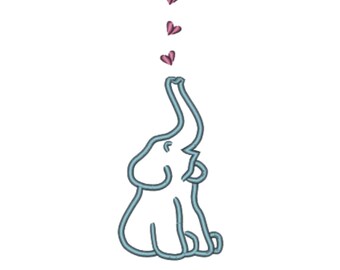 Cute Elephant Embroidery Design Applique Elephant Embroidery Machine Design With Elephant Cute Embroidery Design Elephant Applique File DST