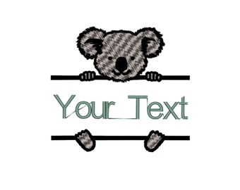 Koala Embroidery File For Name Embroidery Design Koala Machine Embroidery Design Animal Embroidery Design For Name Machine Embroidery Design