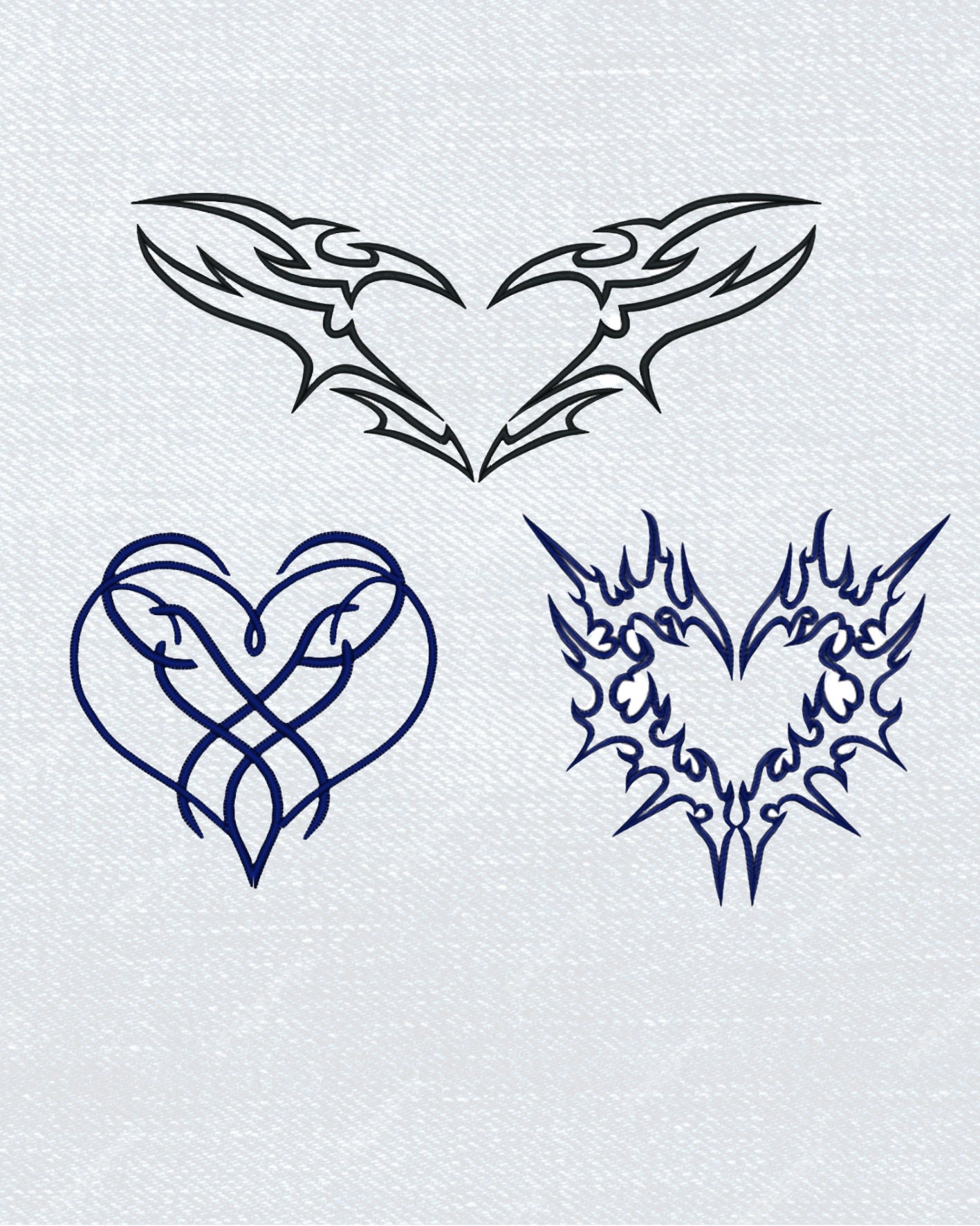 Y2K Heart Embroidery Bundle Tribal Heart Machine Embroidery Y2K Heart Embroidery Bundle Tribal Heart Machine Embroidery