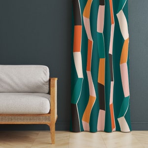 Retro Decor Window Curtains, Printed Bedroom Room Curtain, Boho Home Decorative Curtain, Modern Drapes, Geometric Curtains For Living Room