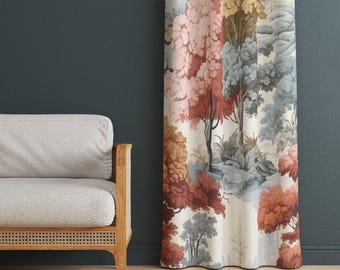 Window Curtains, Trees Theme Drapes, Home Decor Window Treatments, Living Room Curtain, Blackout Option, Custom Size