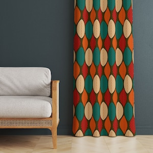 Retro Living Room Curtain, Printed Bedroom Room Curtain, Boho Home Decorative Curtain, Modern Curtains, Geometric Window Curtains