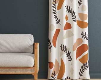 Abstract Design Window Curtain, Bohemian Design Living Room Window Drapery, Eclectic Boho Window Treatments, Blackout Option Curtain Panel