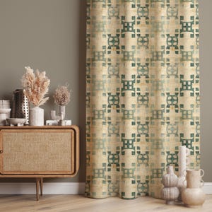 Vintage Design Curtains, Retro Drapes, Mid Century Modern Window Treatment, Blackout Opt, Living Room Curtain, Custom Size Fabric, Valance