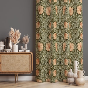 Retro bloemengordijn, vintage-stijl gordijnen, aangepast formaat, verduisteringsoptie, raamdecoratie woonkamer, deuropening, Cottagecore-decor