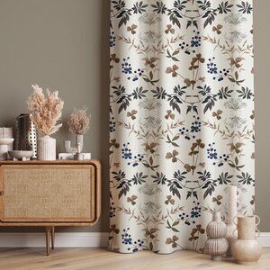 Rustic Decor Curtain, Floral Window Drapes, Decorative Country Window Treatments, Blackout Option, Custom Size, Living Room Curtain Panels