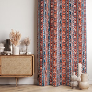 Bohemian Curtains, Boho Window Drapes, Ethnic Design Curtains, Living Room Curtain Panels, Home Decor Window Treatments, Blackout Option