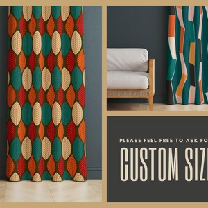 Ethnic Window Curtains, African Drapes, Blackout Option, Custom Made, Home Decor Curtain Panel, Living Room Window Treatments image 3