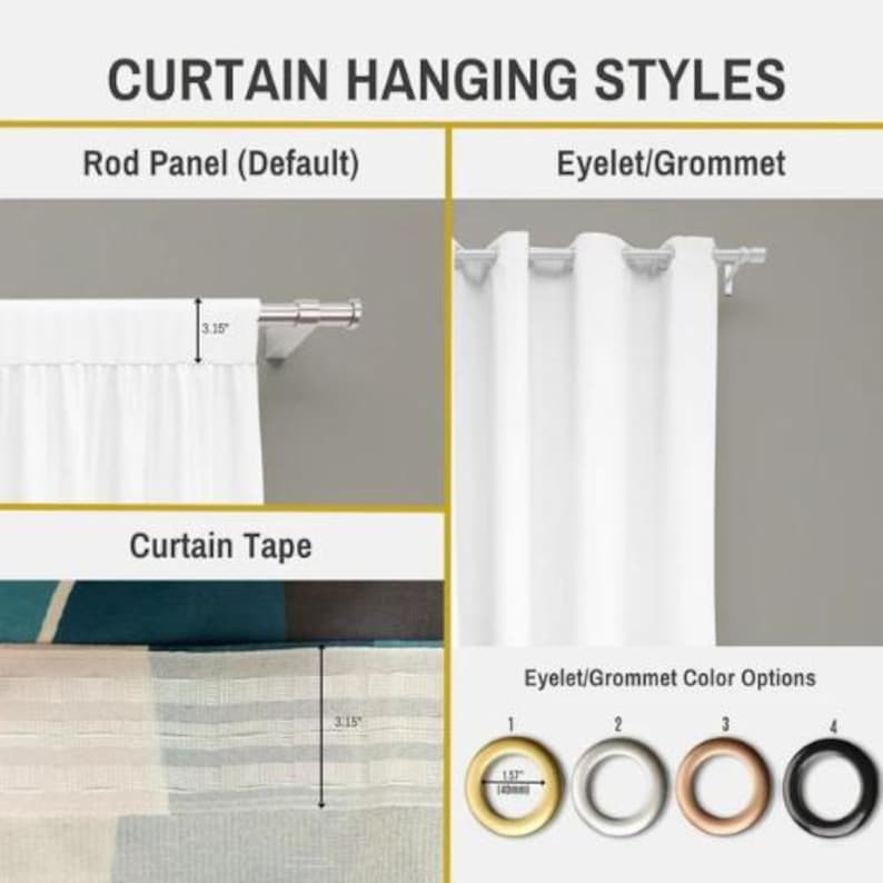 a diagram of curtain hanging styles