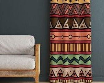 Tribal Print Window Curtains: African Ethnic Decor