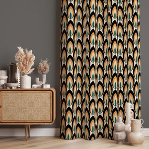 Retro Window Curtains, Retro Living Room Curtain, Printed Bedroom Room Curtain, Boho Home Decorative Curtain, Modern Curtains, Window Drapes