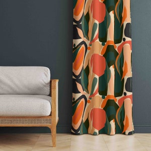 Window Curtains, Colorful Curtains, Abstract Window Drapes, Modern Art Window Treatments, Blackout Option, Custom Size, Home Decor Curtains