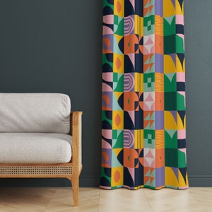 Colorful Bohemian Window Curtains, Boho Style Window Drapes, Home Decor Eclectic Design Window Coverings, Blackout Option Window Treatment