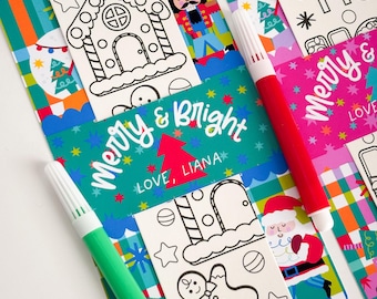 Kids Christmas Activity Favors Personalized Holiday Party Favors Stocking Stuffer Idea Holiday Favor for Kids Christmas Party Favors