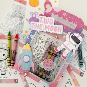 Space Party Favor Two The Moon Party Girl Space Birthday Girl Space Party Favors Space Party Outer Space Party Favor Space Theme Party