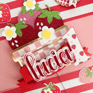 Strawberry Cake Topper Strawberry Birthday Party Berry First Birthday Cake Topper Strawberry Party Decor Berry First Birthday Sweet One