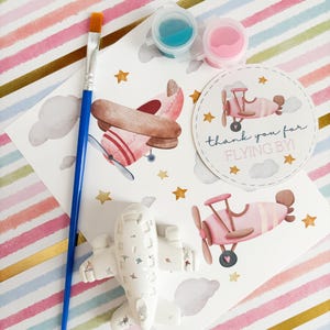 Girl Airplane Party Favors Pink Vintage Airplane Party Favor Girl Airplane Birthday Girl Airplane Party Airplane Girl Party Girl Shower