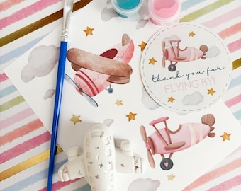 Girl Airplane Party Favors Pink Vintage Airplane Party Favor Girl Airplane Birthday Girl Airplane Party Airplane Girl Party Girl Shower