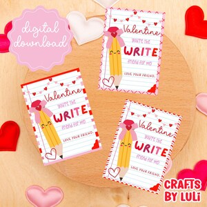 Valentine Pencil Tag Valentine Gift Tag Printable Valentine Card Valentine Non-Candy Gift School Valentine Valentine Tag Instant Download
