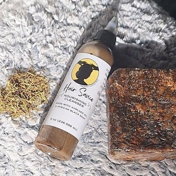 Hair Sauce, 8 oz, African Black Soap / Rosemary - Nourishing Cleanser