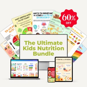 Il pacchetto definitivo di nutrizione per bambini Modello Canva modificabile / Bambini / Istruzione / Piatto sano / Scheda di lavoro / Illustrazione di cibo per bambini