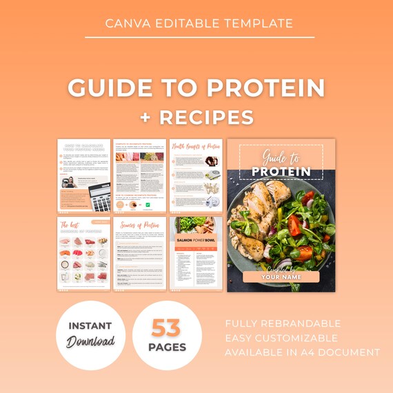 Protein Guide Canva Template: High-Protein Recipes (Digital Download)