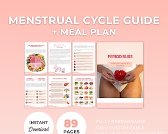 Menstruationszyklus-Leitfaden bearbeitbare Canva-Vorlage, Periodenglück, Frauengesundheit, Zyklusharmonie, Hormonhaushalt, Ernährung, innere Jahreszeiten