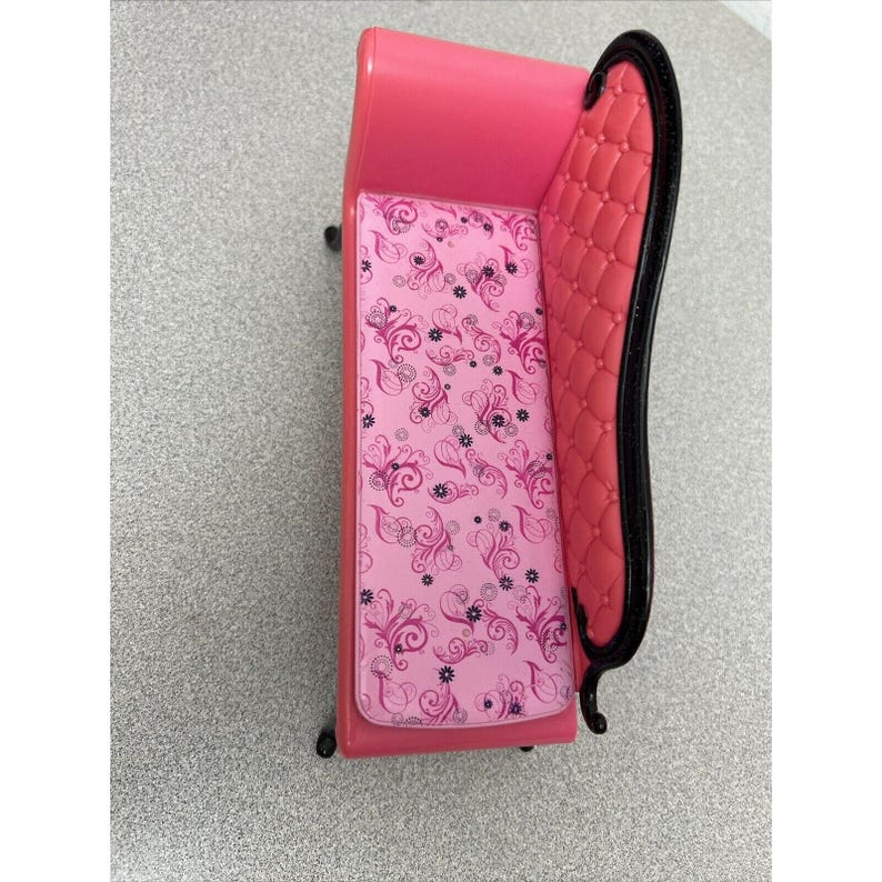 Mattel Barbie Doll Chaise Lounge Sofa Couch Pink and Black Etsy