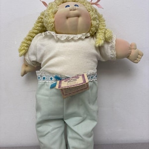 Cabbage Patch Kids Soft Sculpture Doll CurlyBLONDE PIGTAILS, Dispatch Mag Bumper Stickers 1983