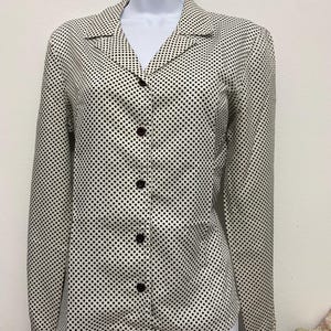 Woman’s Vintage Long Sleeve Polka Dot Blouse Size 14