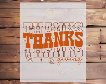 Thanks Graphic Shirt Dtf Transfers,Fall Thanksgiving Apparel Ready To Press