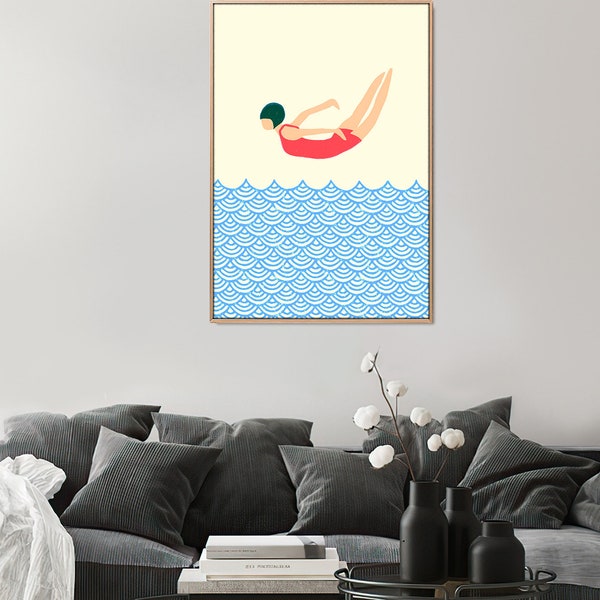 Jump into the sea poster digital file, digital download