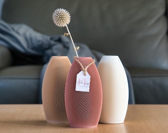 Vase for dried flowers, ribbed, waterproof, small bouquet, table vase, pampas grass, waterproof, party favor, home decor, living room table