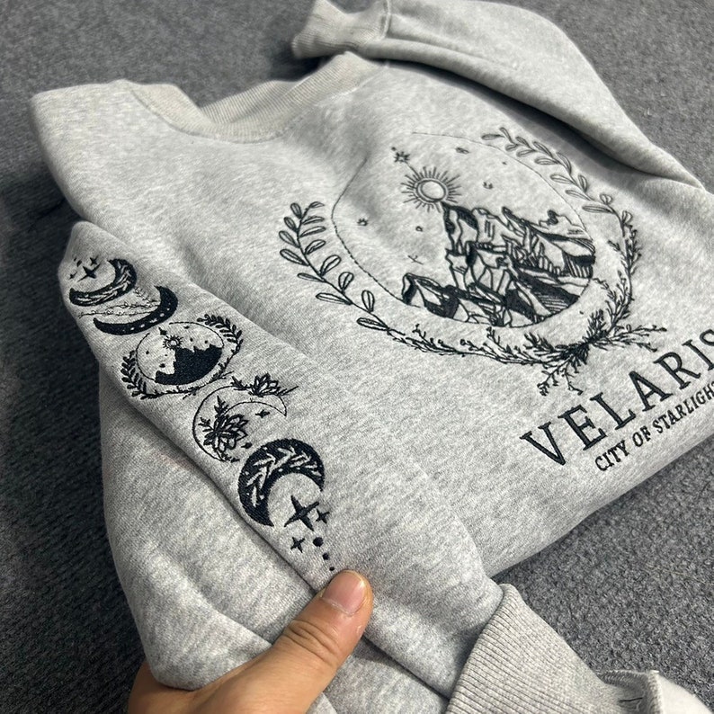 Velaris Embroidered Sweatshirt The Night Court Velaris City of Starlight Sweater Acotar shirt, SJM sweater, City of Starlight, ACOTAR Shirt Bild 4