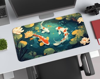 Koi Fish Desk Mat – Japanese Anime, Extra Large Gaming Mouse Pad
