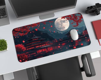 Tapis de bureau pagode japonaise - Tapis de souris Fantasy Gaming XL