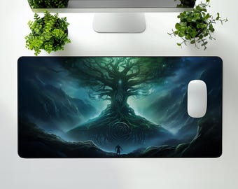 Yggdrasil World Tree Desk Mat, Norse Mythology, Large Mousepad